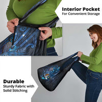 Aotearoa Matariki Grocery Bag Maori Tribal with Silver Fern and Tui Bird Galaxy Style LT03 - Polynesian Pride