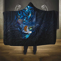Aotearoa Matariki Hooded Blanket Maori Tribal with Silver Fern and Tui Bird Galaxy Style LT03 - Polynesian Pride
