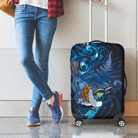 Aotearoa Matariki Luggage Cover Maori Tribal with Silver Fern and Tui Bird Galaxy Style LT03 - Polynesian Pride