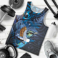 Aotearoa Matariki Men Tank Top Maori Tribal with Silver Fern and Tui Bird Galaxy Style LT03 - Polynesian Pride