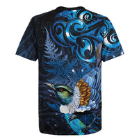 Aotearoa Matariki Rugby Jersey Maori Tribal with Silver Fern and Tui Bird Galaxy Style LT03 - Polynesian Pride