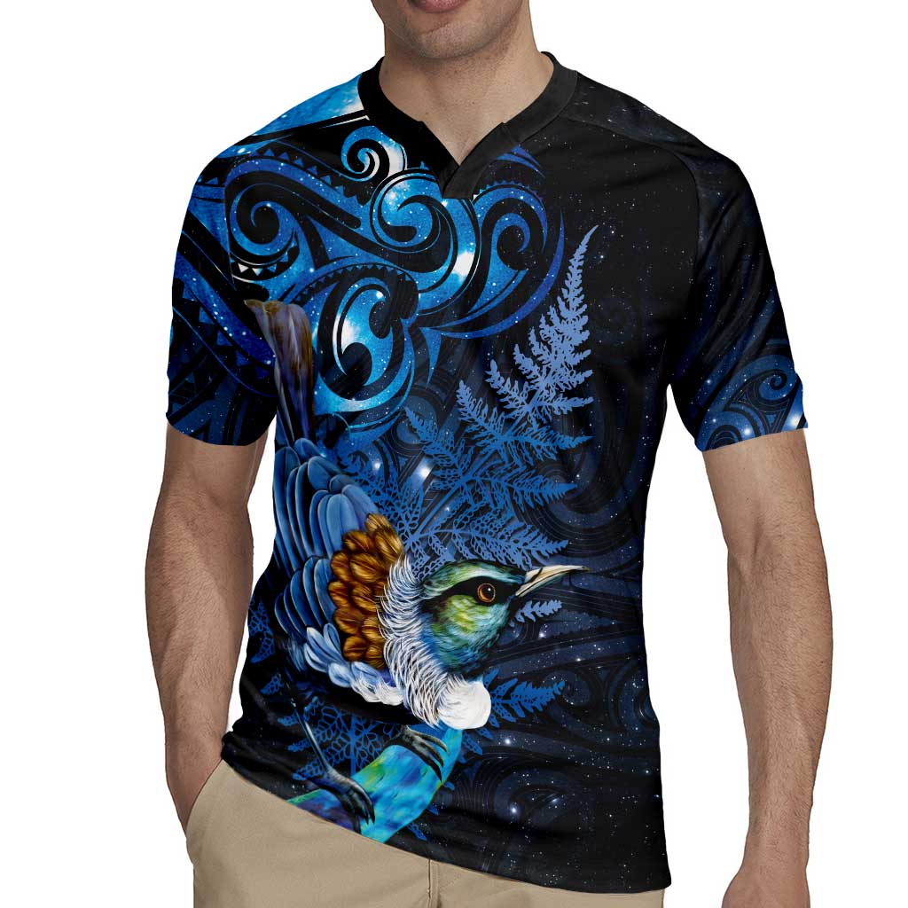 Aotearoa Matariki Rugby Jersey Maori Tribal with Silver Fern and Tui Bird Galaxy Style LT03 - Polynesian Pride