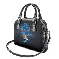 Aotearoa Matariki Shoulder Handbag Maori Tribal with Silver Fern and Tui Bird Galaxy Style - Polynesian Pride