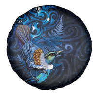 Aotearoa Matariki Spare Tire Cover Maori Tribal with Silver Fern and Tui Bird Galaxy Style LT03 - Polynesian Pride