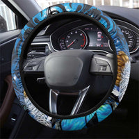Aotearoa Matariki Steering Wheel Cover Maori Tribal with Silver Fern and Tui Bird Galaxy Style LT03 - Polynesian Pride