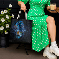 Aotearoa Matariki Tote Bag Maori Tribal with Silver Fern and Tui Bird Galaxy Style LT03 - Polynesian Pride