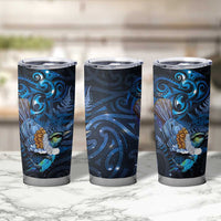 Aotearoa Matariki Tumbler Cup Maori Tribal with Silver Fern and Tui Bird Galaxy Style LT03 - Polynesian Pride