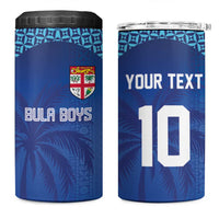 Custom Fiji Football-Towards World Cup 2026 4 in 1 Can Cooler Tumbler LT03 One Size: 16 oz Blue - Polynesian Pride