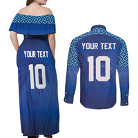 Custom Fiji Football-Towards World Cup 2026 Couples Matching Off Shoulder Maxi Dress and Long Sleeve Button Shirt LT03 - Polynesian Pride