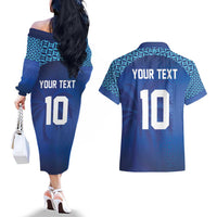 Custom Fiji Football-Towards World Cup 2026 Couples Matching Off The Shoulder Long Sleeve Dress and Hawaiian Shirt LT03 - Polynesian Pride