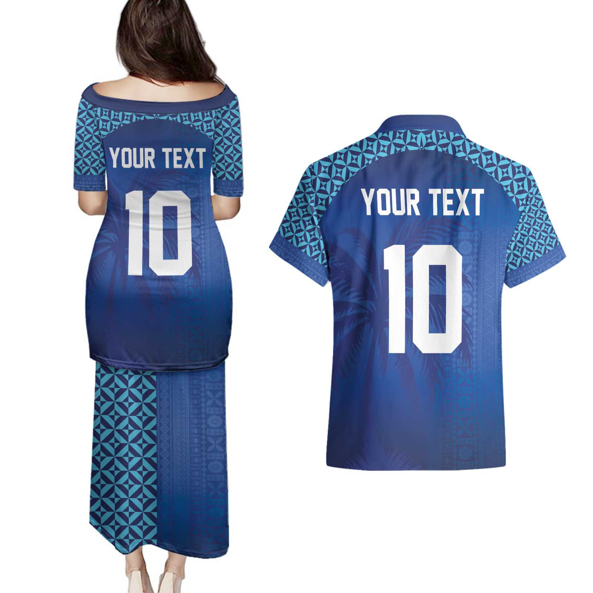 Custom Fiji Football-Towards World Cup 2026 Couples Matching Puletasi and Hawaiian Shirt LT03 - Polynesian Pride