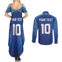 Custom Fiji Football-Towards World Cup 2026 Couples Matching Summer Maxi Dress and Long Sleeve Button Shirt LT03 - Polynesian Pride