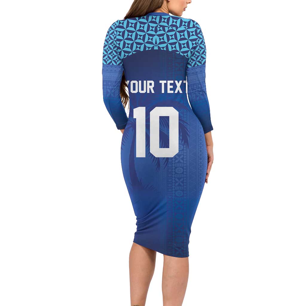 Custom Fiji Football-Towards World Cup 2026 Family Matching Long Sleeve Bodycon Dress and Hawaiian Shirt LT03 - Polynesian Pride
