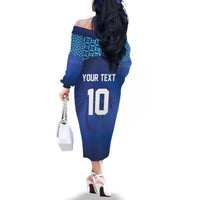 Custom Fiji Football-Towards World Cup 2026 Family Matching Off The Shoulder Long Sleeve Dress and Hawaiian Shirt LT03 - Polynesian Pride