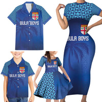 Custom Fiji Football-Towards World Cup 2026 Family Matching Short Sleeve Bodycon Dress and Hawaiian Shirt LT03 - Polynesian Pride