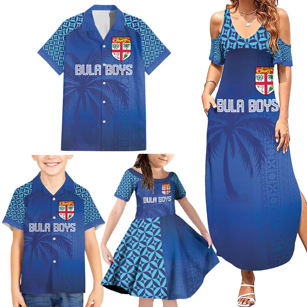 Custom Fiji Football-Towards World Cup 2026 Family Matching Summer Maxi Dress and Hawaiian Shirt LT03 - Polynesian Pride