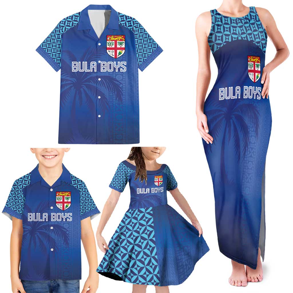 Custom Fiji Football-Towards World Cup 2026 Family Matching Tank Maxi Dress and Hawaiian Shirt LT03 - Polynesian Pride