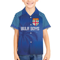 Custom Fiji Football-Towards World Cup 2026 Family Matching Tank Maxi Dress and Hawaiian Shirt LT03 Son's Shirt Blue - Polynesian Pride