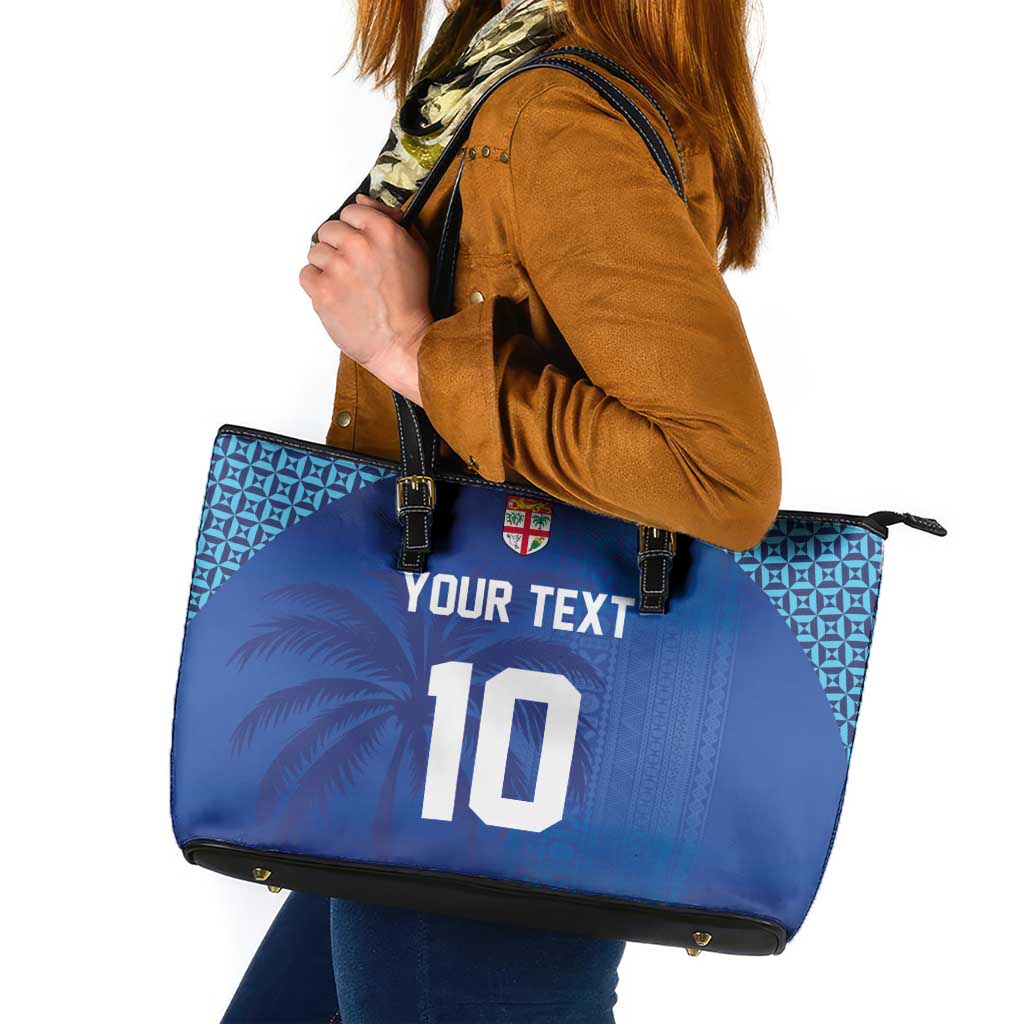 Custom Fiji Football-Towards World Cup 2026 Leather Tote Bag