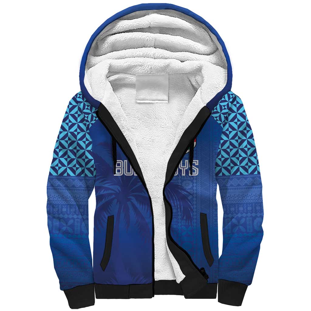 Custom Fiji Football-Towards World Cup 2026 Sherpa Hoodie LT03 Unisex Blue - Polynesian Pride
