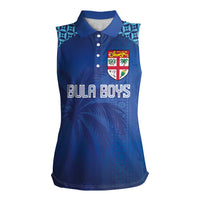Custom Fiji Football-Towards World Cup 2026 Women Sleeveless Polo Shirt LT03 Female Blue - Polynesian Pride