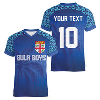 Custom Fiji Football-Towards World Cup 2026 Women V-Neck T-Shirt LT03 - Polynesian Pride