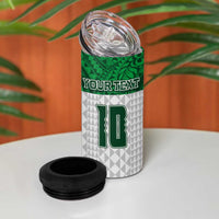 Custom Hawaii Volleyball-Kakau Motif Green Color 4 in 1 Can Cooler Tumbler LT03 - Polynesian Pride