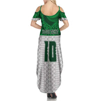 Custom Hawaii Volleyball-Kakau Motif Green Color Family Matching Summer Maxi Dress and Hawaiian Shirt LT03 - Polynesian Pride