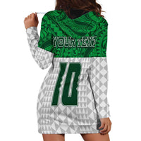 Custom Hawaii Volleyball-Kakau Motif Green Color Hoodie Dress LT03 - Polynesian Pride
