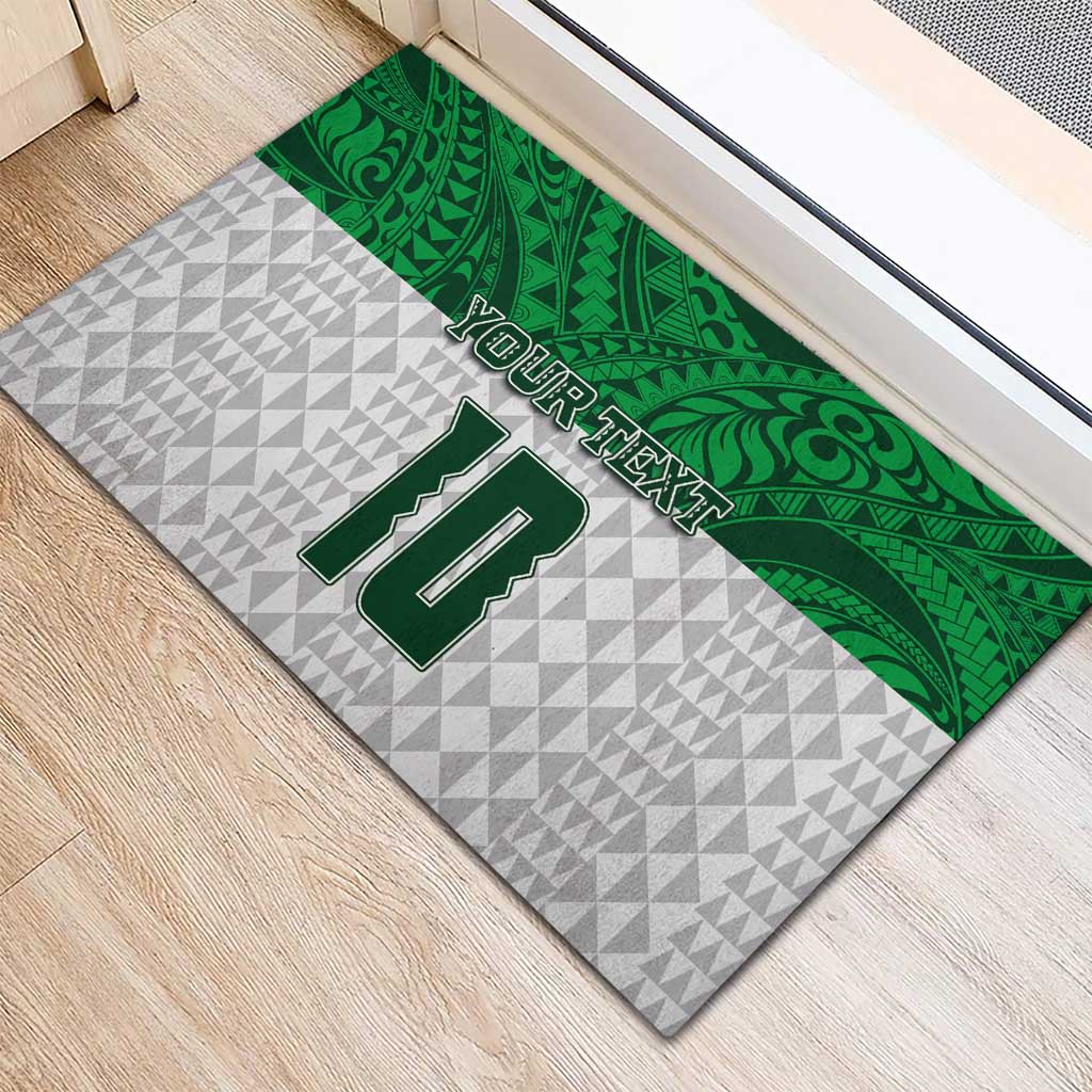 Custom Hawaii Volleyball-Kakau Motif Green Color Rubber Doormat