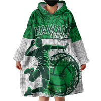Custom Hawaii Volleyball-Kakau Motif Green Color Wearable Blanket Hoodie LT03 - Polynesian Pride