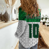 Custom Hawaii Volleyball-Kakau Motif Green Color Women Casual Shirt LT03 - Polynesian Pride