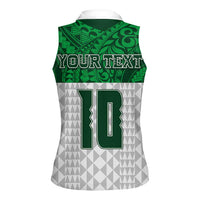 Custom Hawaii Volleyball-Kakau Motif Green Color Women Sleeveless Polo Shirt LT03 - Polynesian Pride