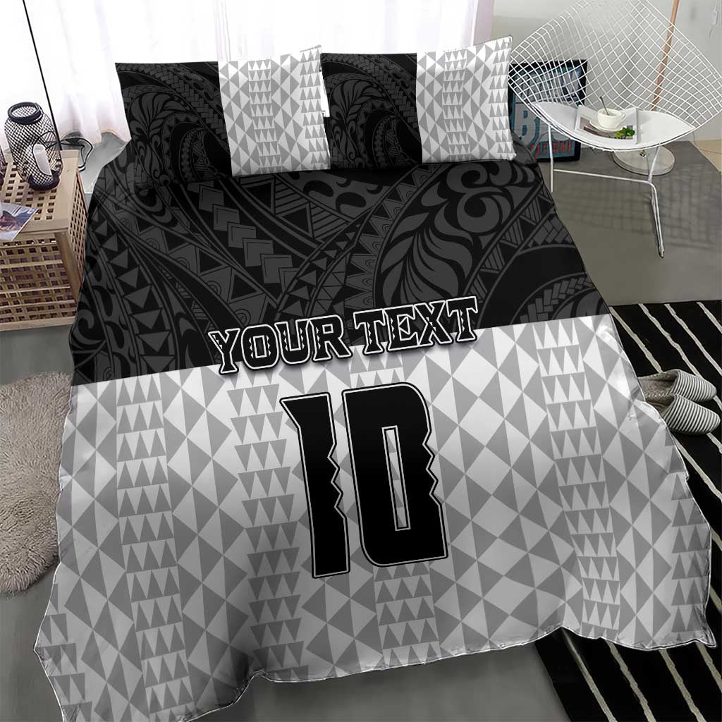 Custom Hawaii Volleyball-Kakau Motif Grayscale Color Bedding Set LT03 - Polynesian Pride