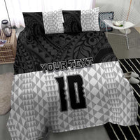 Custom Hawaii Volleyball-Kakau Motif Grayscale Color Bedding Set LT03 - Polynesian Pride