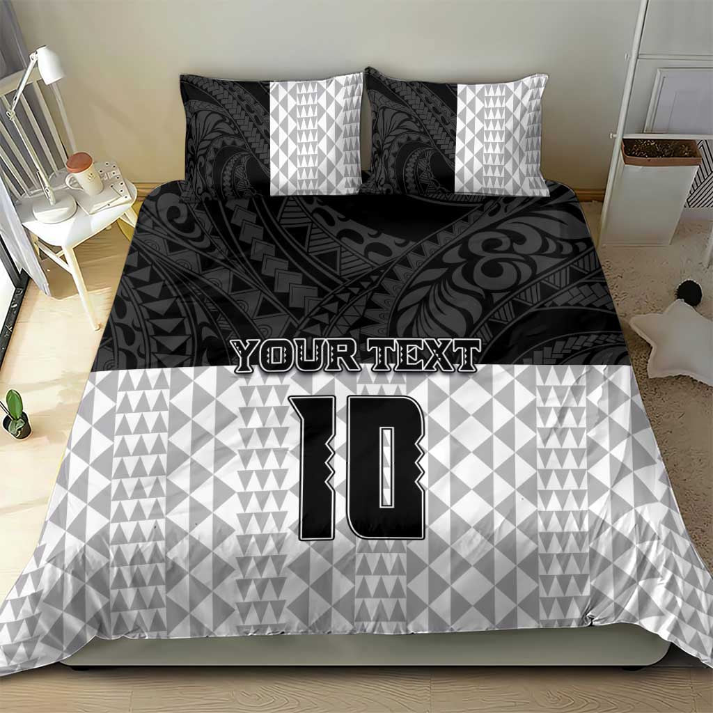 Custom Hawaii Volleyball-Kakau Motif Grayscale Color Bedding Set LT03 - Polynesian Pride