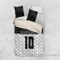 Custom Hawaii Volleyball-Kakau Motif Grayscale Color Bedding Set LT03 US Twin 172cm x 218cm Black - Polynesian Pride