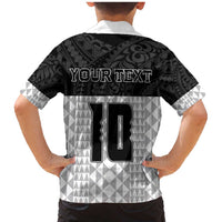 Custom Hawaii Volleyball-Kakau Motif Grayscale Color Family Matching Mermaid Dress and Hawaiian Shirt LT03 - Polynesian Pride