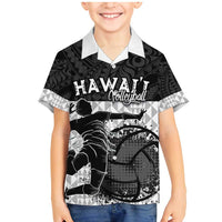 Custom Hawaii Volleyball-Kakau Motif Grayscale Color Family Matching Mermaid Dress and Hawaiian Shirt LT03 Son's Shirt Black - Polynesian Pride