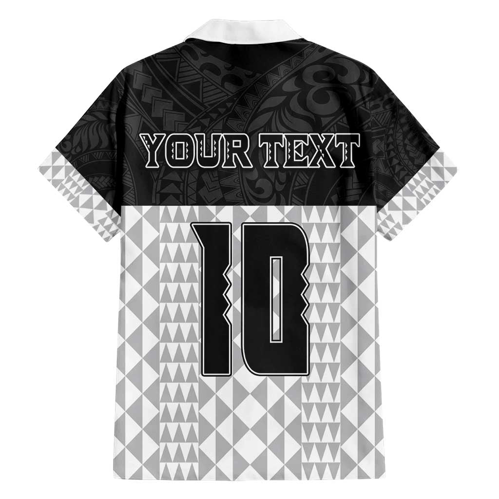 Custom Hawaii Volleyball-Kakau Motif Grayscale Color Family Matching Puletasi and Hawaiian Shirt LT03 - Polynesian Pride