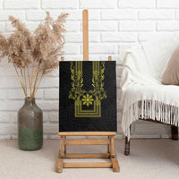 Philippines Barong Style Canvas Wall Art with Polynesian Art and Leaf Motif Black-Gold Color LT03 - Polynesian Pride
