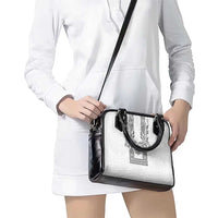 Philippines Barong Style Shoulder Handbag with Polynesian Art and Leaf Motif Black-White Color