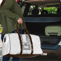 Philippines Barong Style Travel Bag with Polynesian Art and Leaf Motif Black-White Color LT03 - Polynesian Pride