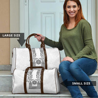 Philippines Barong Style Travel Bag with Polynesian Art and Leaf Motif Black-White Color LT03 - Polynesian Pride