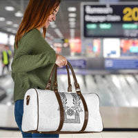 Philippines Barong Style Travel Bag with Polynesian Art and Leaf Motif Black-White Color LT03 - Polynesian Pride