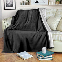 Philippines Barong Style Blanket with Polynesian Art and Leaf Motif Black Color