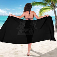 Philippines Barong Style Sarong with Polynesian Art and Leaf Motif Black Color LT03 - Polynesian Pride