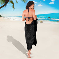 Philippines Barong Style Sarong with Polynesian Art and Leaf Motif Black Color LT03 - Polynesian Pride