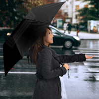 Philippines Barong Style Umbrella with Polynesian Art and Leaf Motif Black Color