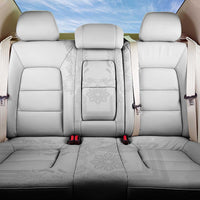 Philippines Barong Style Back Car Seat Cover with Polynesian Art and Leaf Motif White Color LT03 One Size White - Polynesian Pride